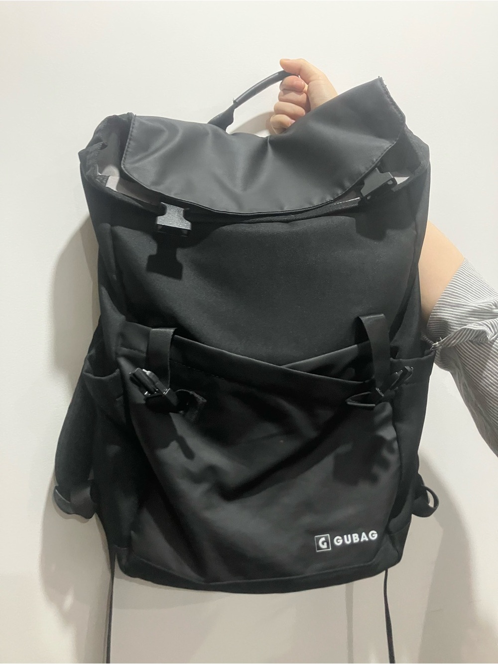 Gubag Black Men's Roll-Top Backpack